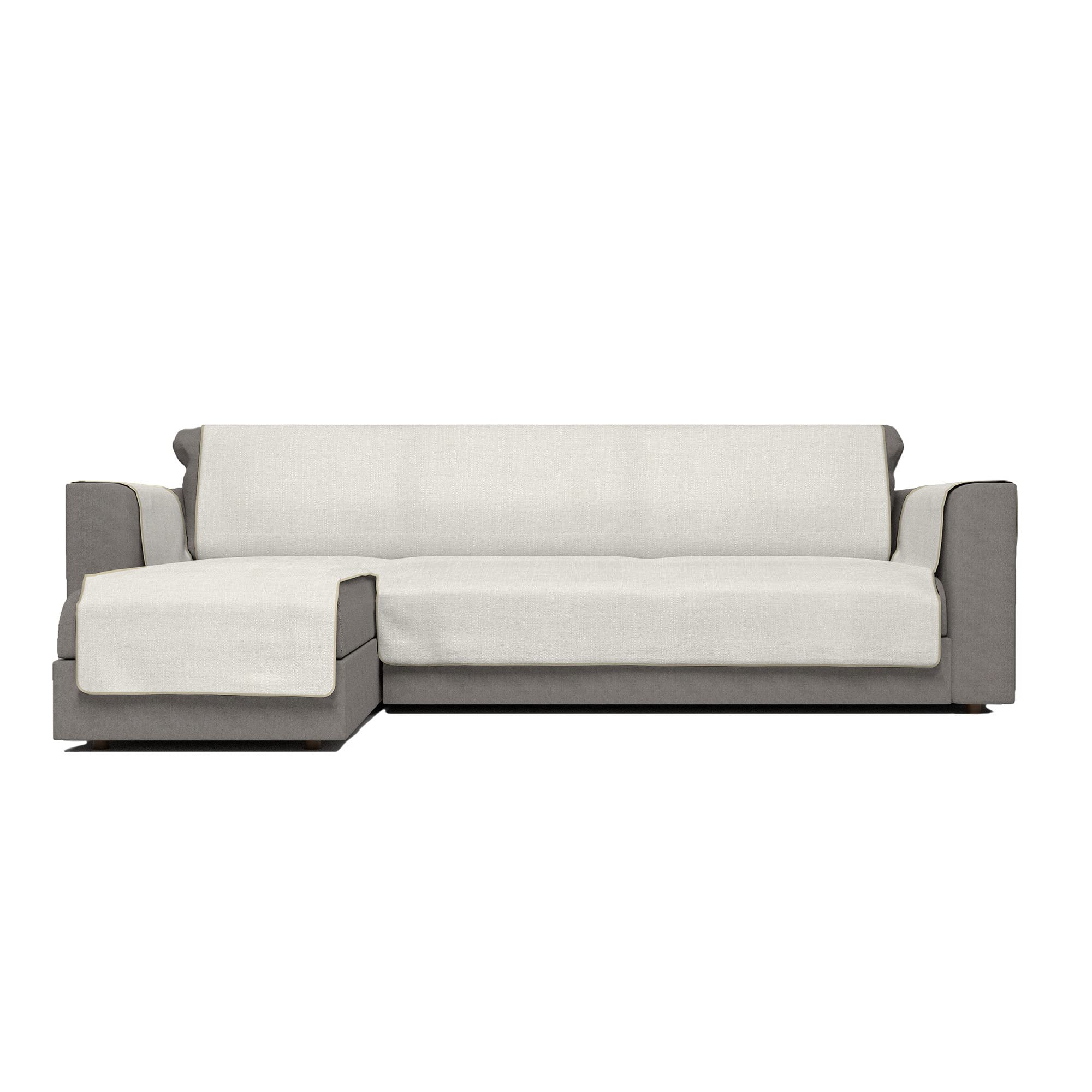 Italian Bed Linen Comfort Anti-Slip Sofa Cover with chaiselongue,240cm, cream โ image 1