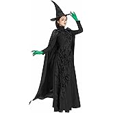 haikyuu Women Wick Witch Costume With Cape Hat Black Wizard Cosplay Halloween