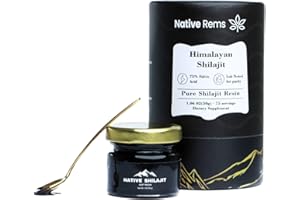 Native Rems Himalayan Shilajit Resin – Pure & Lab-Tested with High Fulvic Acid and Essential Minerals – Organic, Vegan, Non-GMO, Natural Energy & Wellness Support