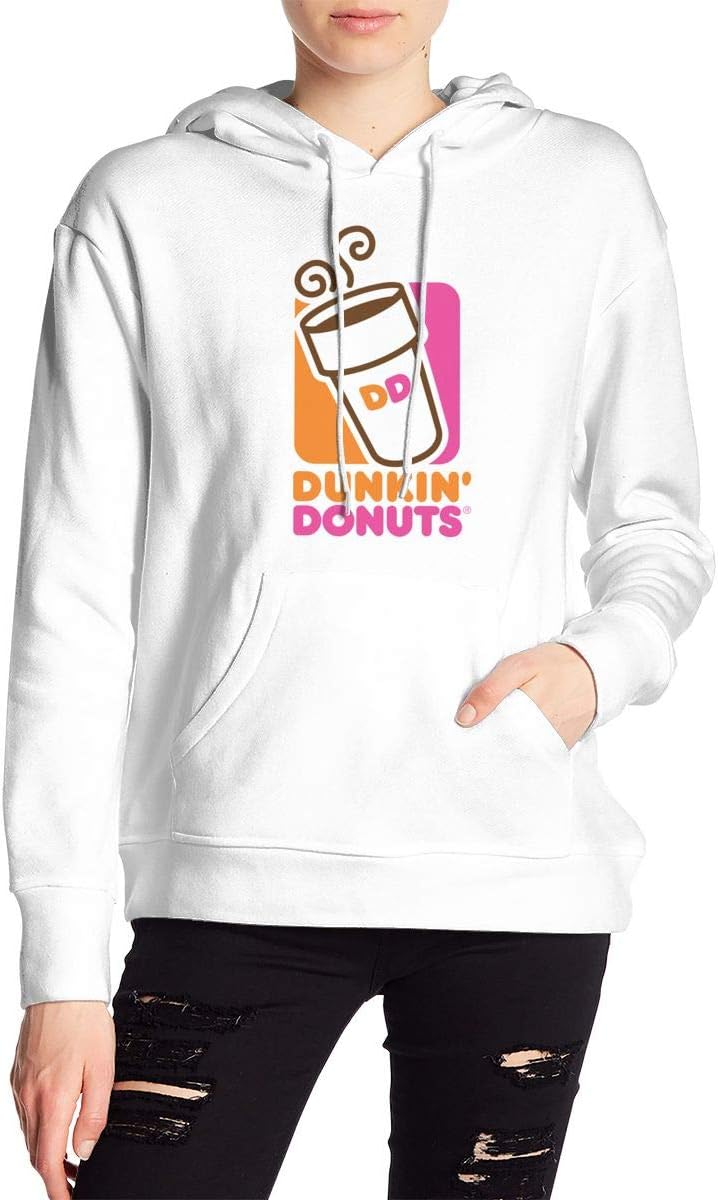 PanChuan Ladies Dunkin Donuts Symbol Drawstring Sweatshirt Casual Sweatshirts