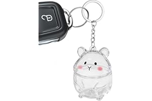 Hamster Hair Keepsake - Transparent Storage Container, Cute Animal Key Chain with Design, Pet Hair Collection for Cat, Dog,