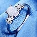 Haluoo Women Exquisite Rings Silver Oval Cut Fire Opal Diamond Engagement Wedding Bands Bow Knot Infinity Eternity Promise Rings Jewelry (8, Sliver)thumb 4