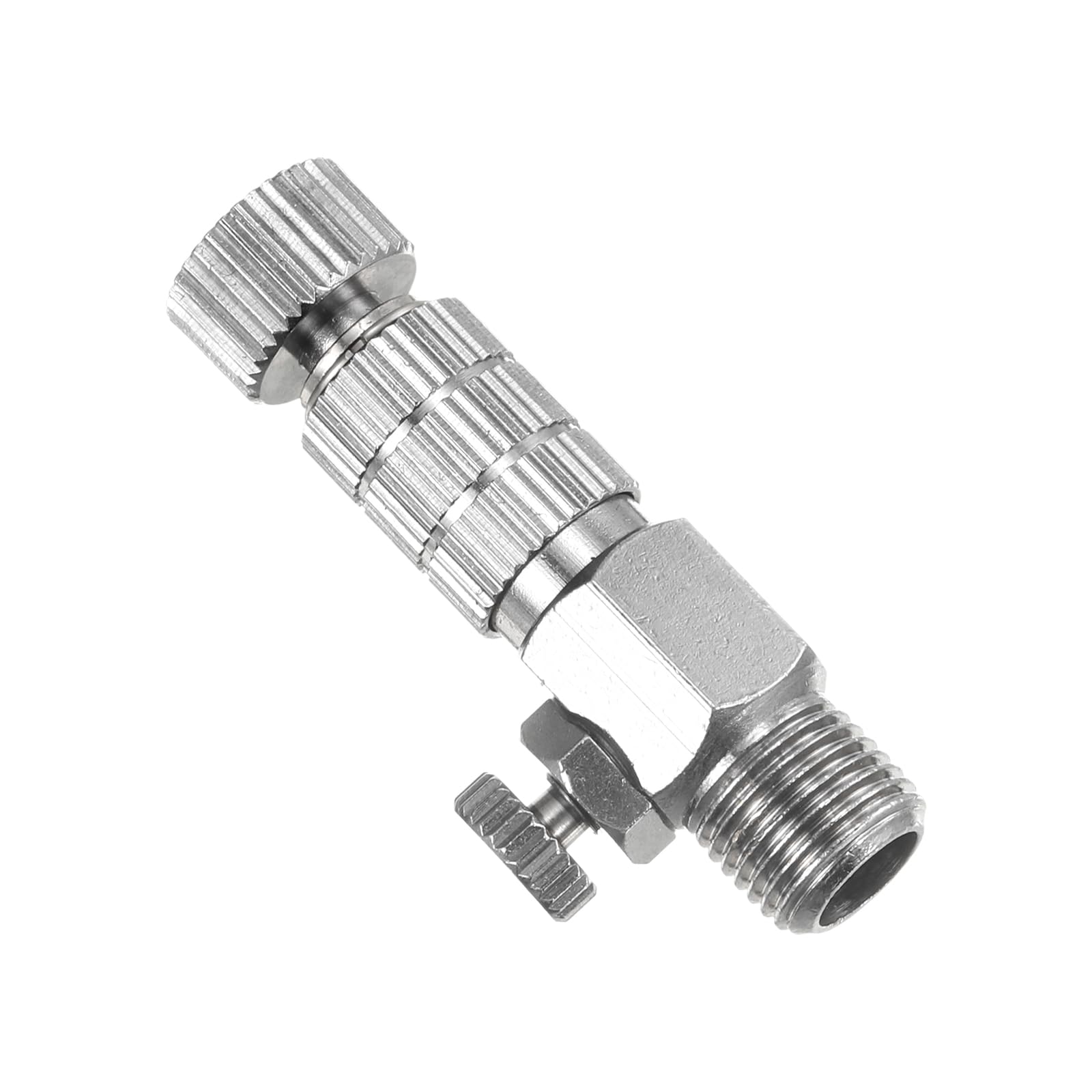 PATIKIL 1/8 Air Brush Connector Adapters, 1pcs Quick Connect Air Brush Airflow Adjustment Control Valve, Silver