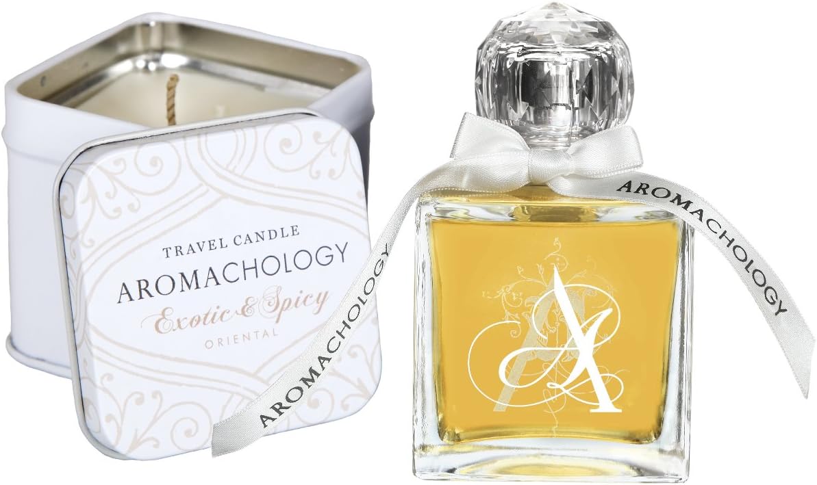 AROMACHOLOGY Eau de Parfum Spray and Candle Set, Exotic & Spicy Oriental
