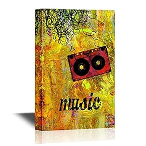 Music Canvas Wall Art - Vintage Audiocassette Tape - Gallery Wrap Modern Home Art | Ready to Hang - 12x18 inches