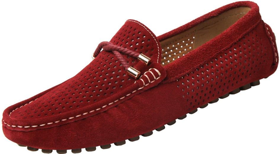 Yaer Men's Loafers Suede Moccasins Leather Boat & Driving Slip On Flat Shoes