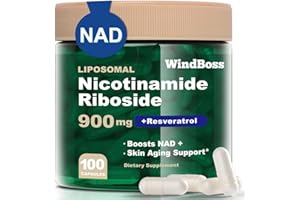 WindBoss Liposomal Nicotinamide Riboside, 900mg NAD+ Supplement NMN Supplement Alternative, NAD Supplement for Anti-Aging, Energy, Focus - 100 Capsules