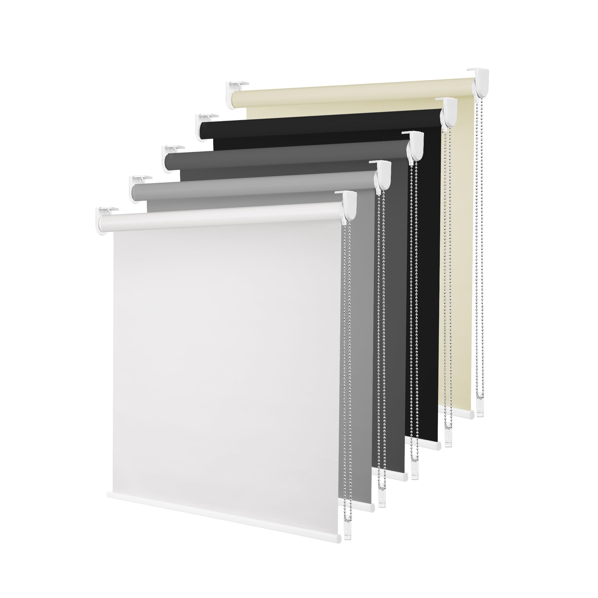 Photo 1 of 100% Blackout Roller Shades, Blinds for Windows with Thermal Insulated & UV Protection Waterproof Fabric,Window Blinds for Home Office Bedroom, Easy Installed (White-34 W x 72)