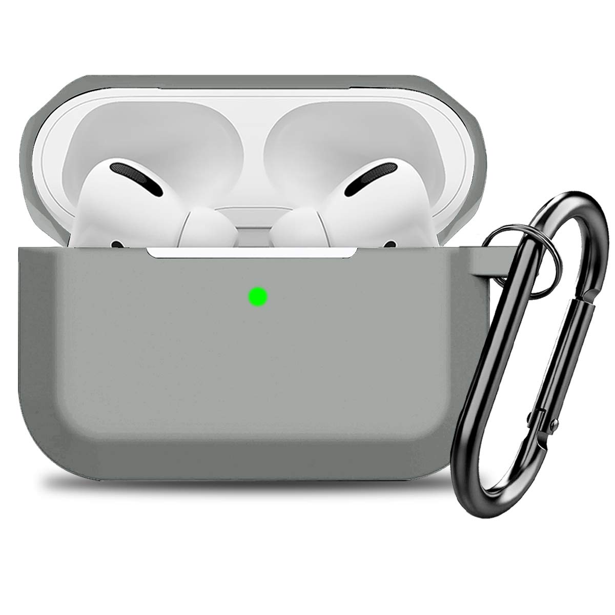 Compatible with AirPods Pro Case Cover Silicone Protective Case Skin for Airpods Pro 2019 (Front LED Visible) Graphite Gray