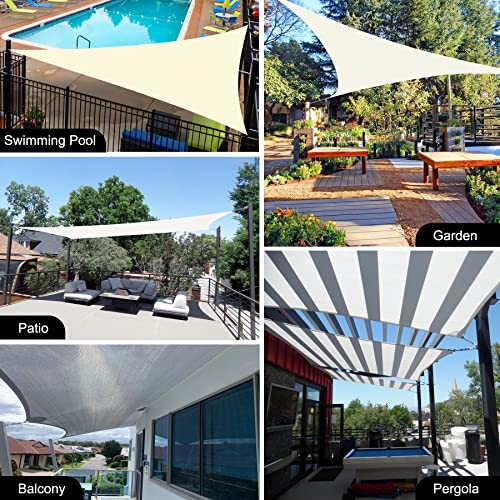 Garden EXPERT 20'x20' Sun Shade Sail Sand Large Square Canopy Sail