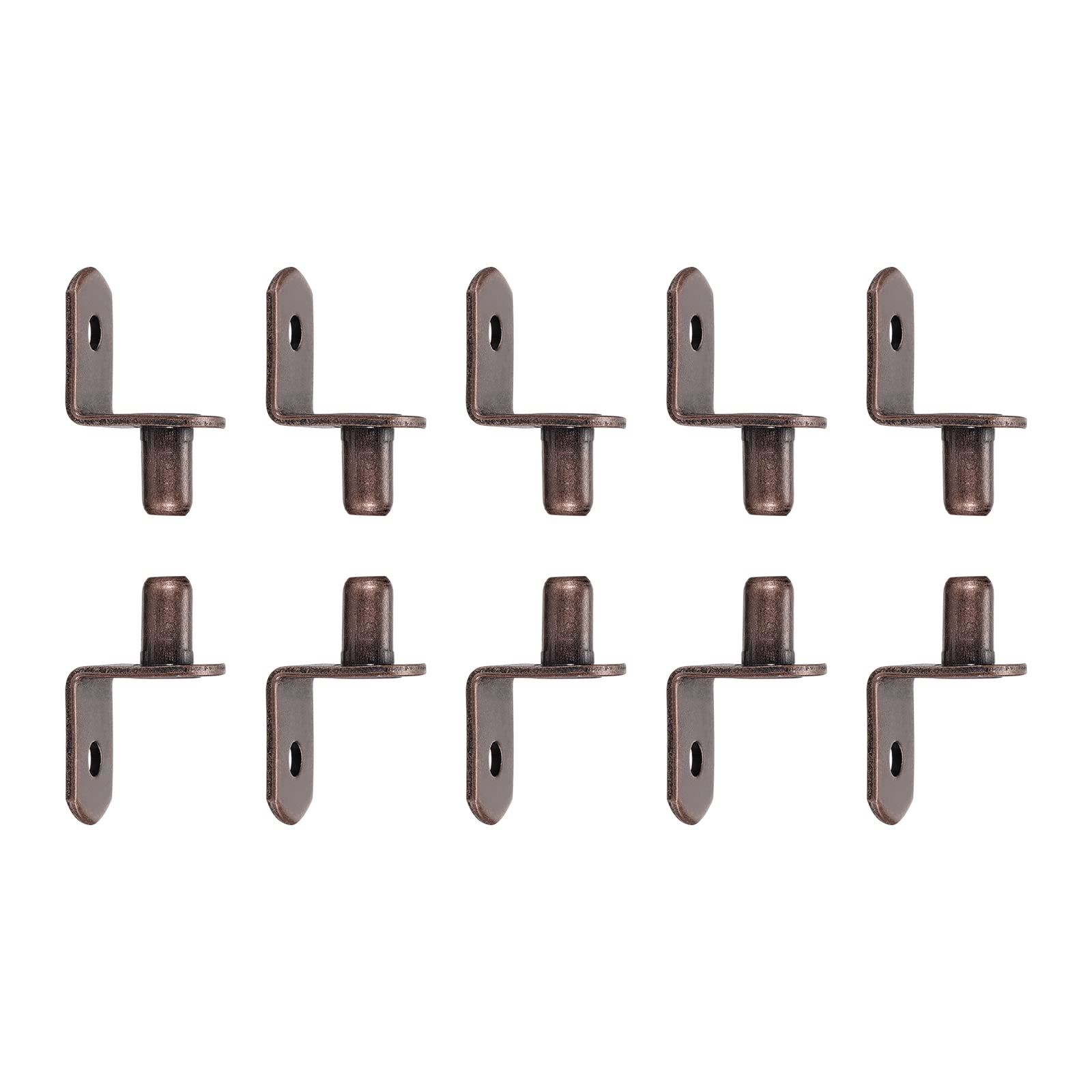 DTGN 0.24"x0.39"(DXL) L-Shelf Support Peg - 30Pack - Good for Furniture Shelf - Durable Steel Shelf Bracket Pegs with Hole - Copper