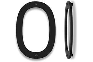HOUSEDIGITS 10 Inch Modern Floating House Numbers for Outside, Large Black Address Number with Nails Kit & Template, Easy to Mount for Exterior House Address - Ideal for Garage Gates, Streets, and Farmhouses, Numbers for Address on House (Number 0)