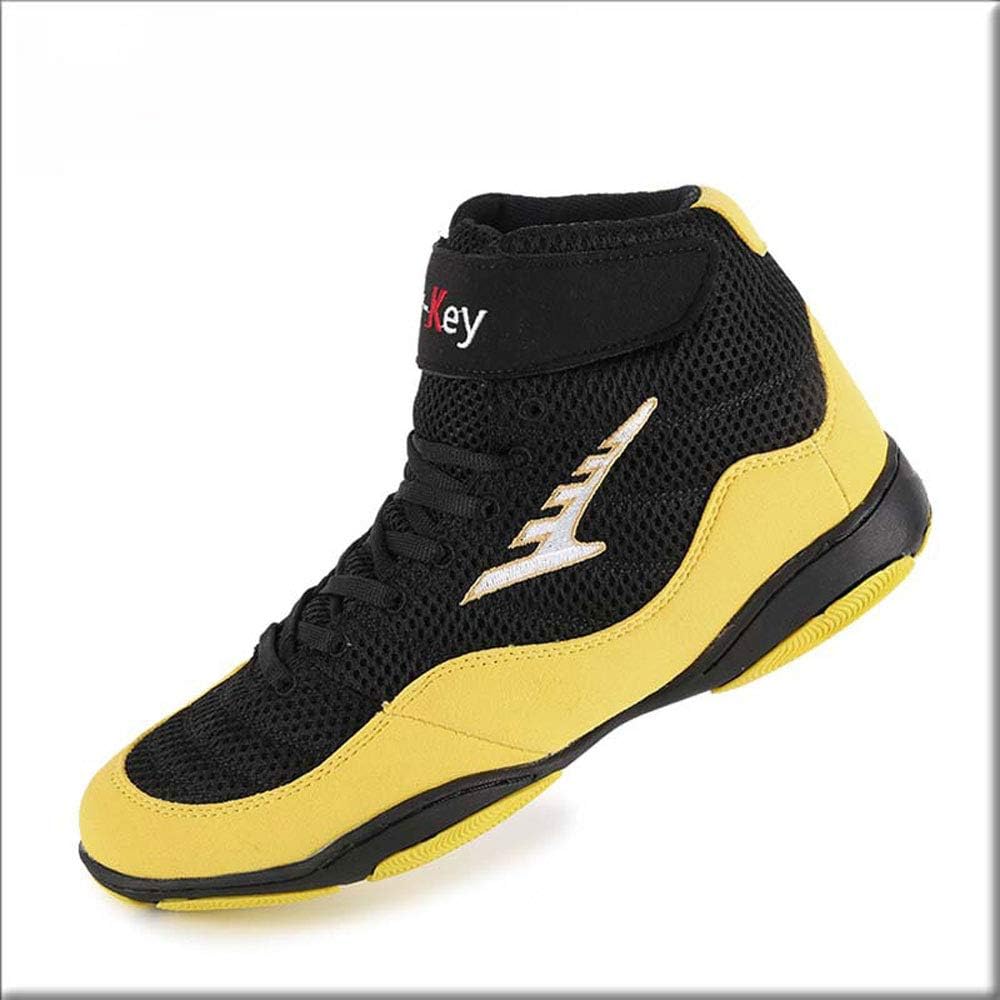 yellow wrestling boots