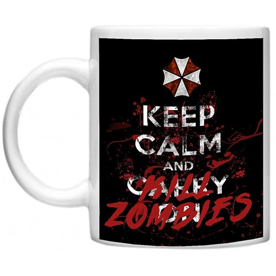 Retro Keep Calm Love Zombies Design auf mikrowellengeeignet & spülmaschinenfest 11oz Becher/Tasse