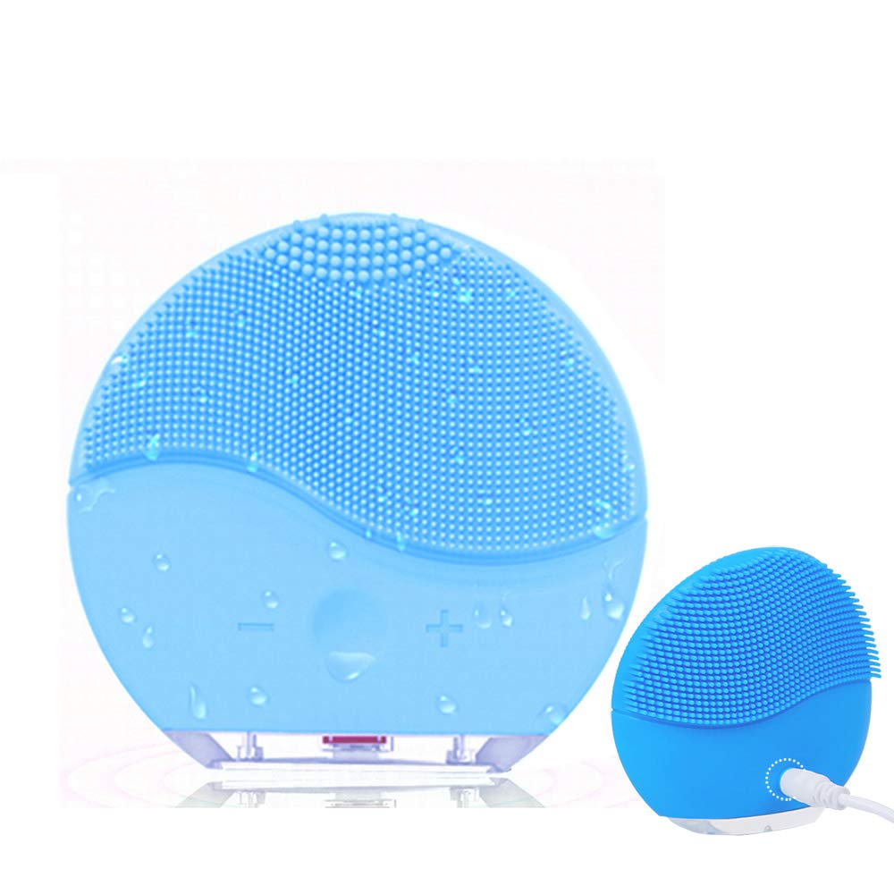 MEBAO Facial Cleansing Brush, Sonic Vibration Facial Brush, Waterproof Face Brush for Deep Cleaning, Gentle Exfoliating, Blackhead Removing and Massaging(Blue)