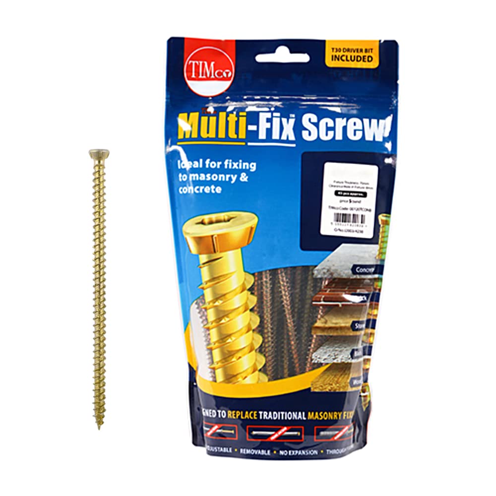 TIMCO Concrete Screws Flat Countersunk - Yellow - 7.5 x 60 - Bag of 85