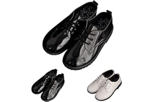 Boys Girls Dress Oxford Shoes School Formal Patent Leather Shoes Lace-Up Comfort Classic Non-Slip Wedding Flat