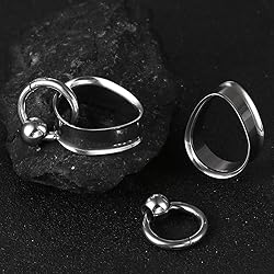 Twolobes 1 pair Silver Ear Gauges Drop Pattern with
