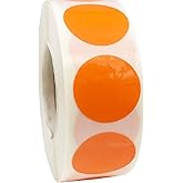 Laminated Orange Color Coding Labels for Organizing Inventory 0.75 Inch Round Circle Dots 500 Total Adhesive Stickers On A Roll