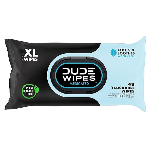 DUDE WIPES FRAGRANCE FREE HEMORRHOID FLUSHABLE WIPES –...