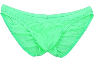 Summer Code Men's Sexy Bikini Brief Elastic Silky Ruched Back Underwear Swimwear