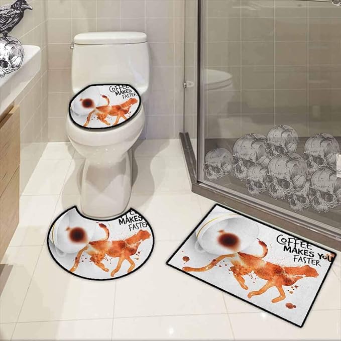 Juego de 3 alfombras de baño de café de lujo que te hacen frases más