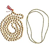 Naisha Tulsi Holy Basil Japa Mala 108+1 Beads & Tulsi Kanthi Mala Tulsi Ki Mala 2 Round Neck Mala Original for Daily Mantra Jaap, (Pack of 2)