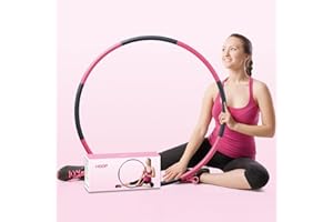 Beakabao Exercise Weighted Hoops for Adults and Kids, Adjustable 8 Sections 2LB Detachable Fitness Hoop, Weight Loss Core Str