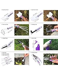 SunSail jardín herramientas Set, 10 piezas juego de herramientas de jardín resistente con funda de almacenamiento duro, podadora de paleta rastrillo pala tijeras para césped regadera jardín regalos