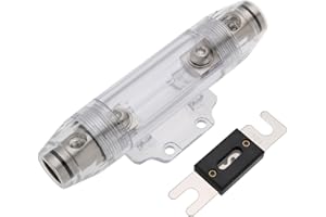 YINETTECH 150Amp 0/2/4 Gauge AWG ANL Fuse with Holder Single ANL in-Line Fuse Holder Satin Nickel Plated 3-Piece Design for C