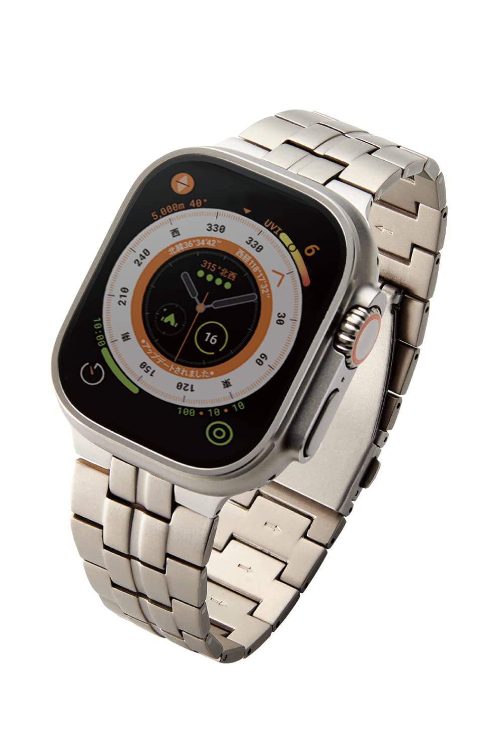 [エレコム] アップルウォッチ Watch バンド 【49mm 45mm 44mm 42mm / Ultra SE2 SE 8 7 6 5 4 3 2 1 対応】 チタン ステンレス 金属 三つ折れプッシュ式 シルバー AW-49BDTITSV商品画像