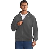 TaiSuJieMao Mens Sweatshirt Full Zip Up Mock Neck Quilted Jacket Sweatshirt for Men Lightweight Casual Sweater with Pocket