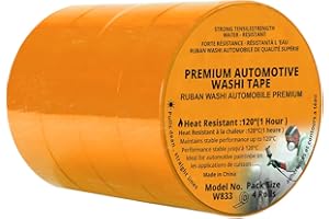 Premium Washi Masking Tape – UV & Heat Resistant, No‑Bleed, High Adhesion for Painting, Automotive, Spray Applications – Wate