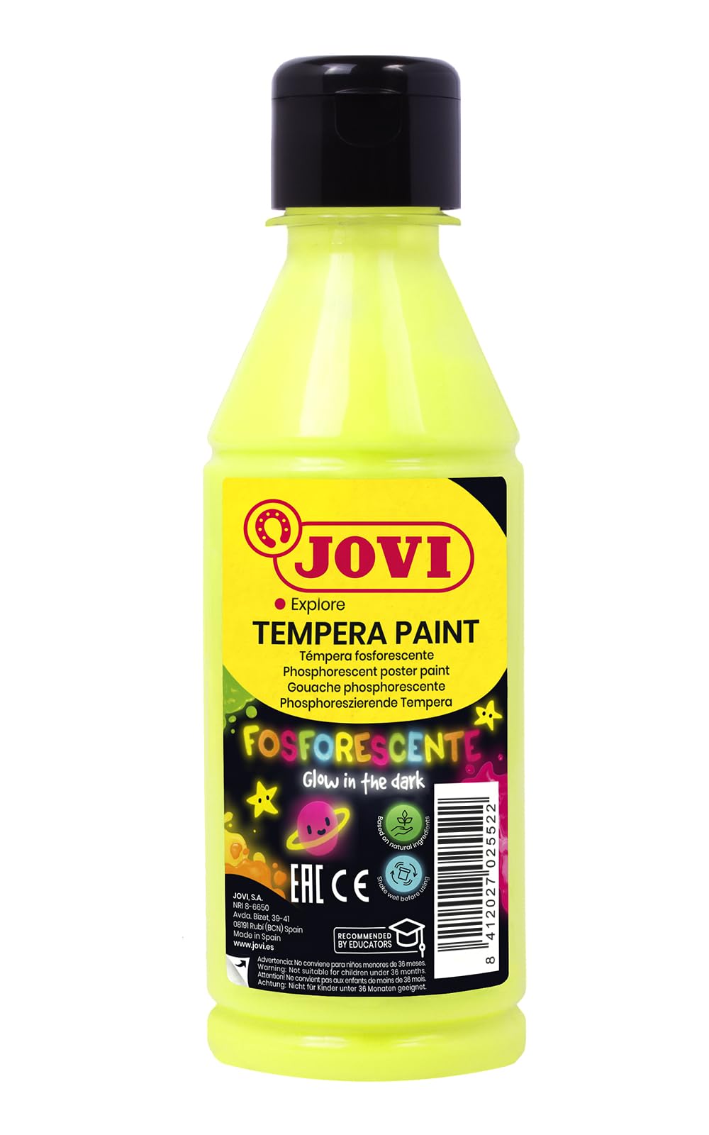 Jovi Phosphorescent Tempera, 250 ml, Yellow (51902)