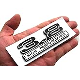 1pc 3.8 3.8L High Performance Badge V6 Engine Emblems Badge 3D Decals Stickers Cars Trucks (Chrome Black)