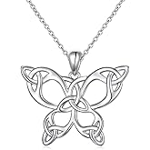DAOCHONG 925 Sterling Silver Good Luck Irish Jewelry Celtic Knot Pendant Necklaces for Women