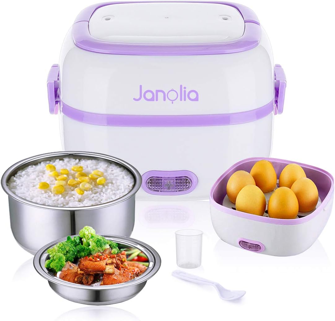 Janolia Lunch Box Steamer, Electric Lunch Box, Portable Food Heater