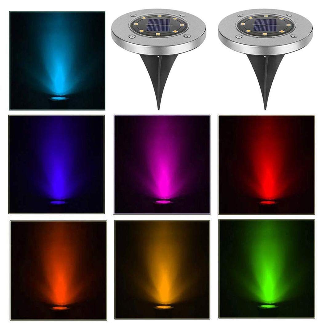 Yirind 8 LEDs Outdoor Solar Lawn Light Waterproof Color Changing Garden Decorative Light