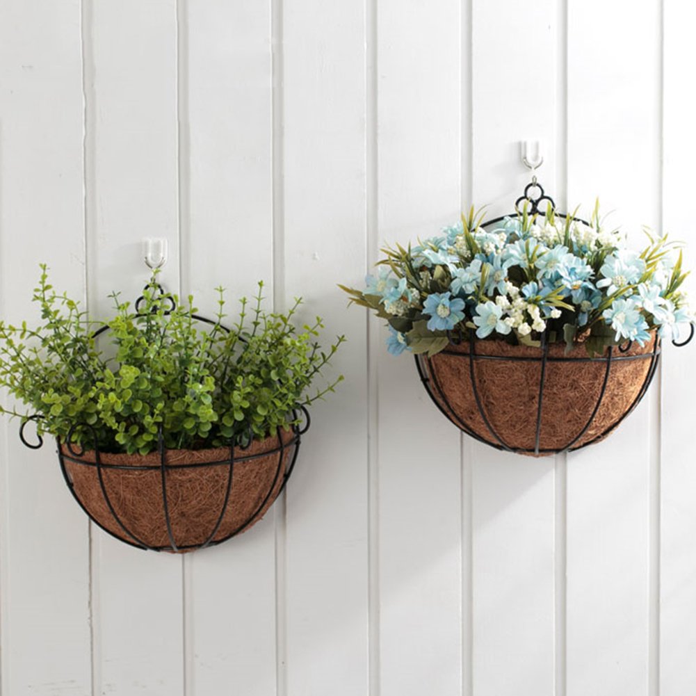 Panier A Suspendre Jardinieres Exterieur Jardiniere Balcon Suspension Plante Exterieur Interieur Fleur Plante Pot De Fleur 4 Pcs Demi Murale Fer Decoratifs Pots Corbeille De Jardin Pots A Suspendre Contenants Et Accessoires
