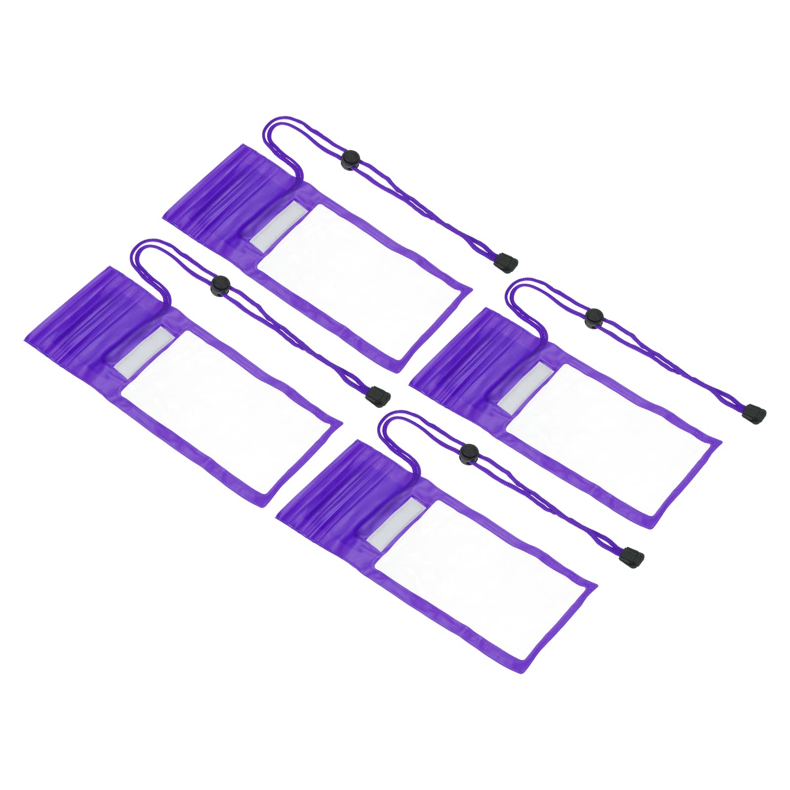 PATIKIL Lanyard Waterproof Phone Pouch, 4 Pack Universal Cellphone Dry Bag Clear Protection Cover Bag for Beach Swimming Pool, Purple
