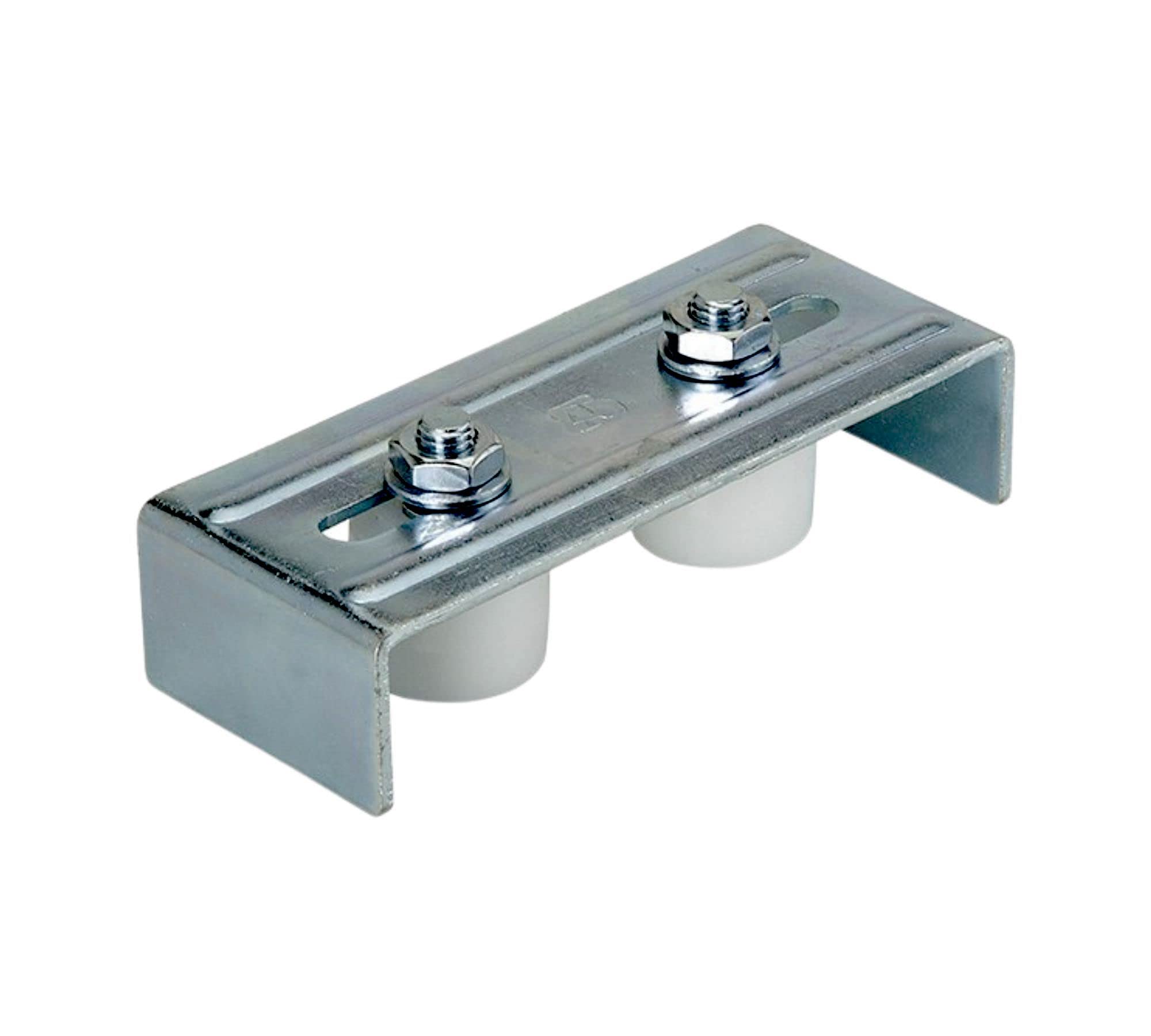 DOJA Industrial | Nylon Adjustable Sliding Door Rollers | 2 Wheels | Barn Bottom Track | Guide Floor Wheel Support Bearings | Wall Mounted Roller for Automatic Electric Gate Doors — image 1