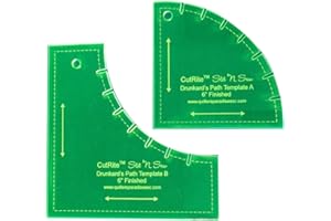 Quilter's Paradise Slit N Sew 6in Finished Drunkards Path Templates - Acrylic