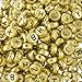 Souarts Random Mixed Acrylic Plastic Oblate Shape Alphabet Letter Loose Beads 7x7mm Pack of 1000pcs (Gold)