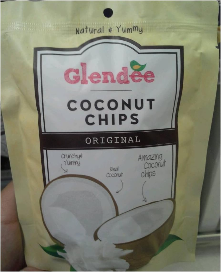 Glendee Toasted Coconut Chips,Original, 1.41 Ounce Bags (Pack of 3).