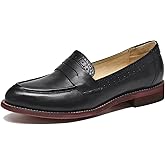 U-lite Women's Classic Sheepskin Penny Loafers Comfortable Slip On Dress Flats Shoes