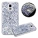 Galaxy S5 Case, Galaxy S5 Neo Case, Galaxy S5 Liquid Glitter Case,PHEZEN 3D Creative Design Shiny Quicksand Flowing Bling Glitter Sparkle Heart Clear Hard Case for Samsung Galaxy S5 - Silver Diamond