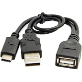 cablecc USB-C Type-C USB 3.1 to USB 2.0 Female OTG Data Cable with Power for Cell Phone Pro