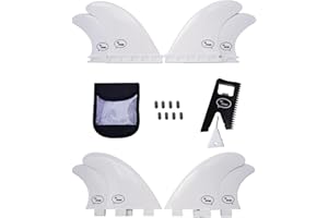 Ho Stevie! FRP Quad (4) Surfboard Fins - Speed and Drive - Stronger Than Regular Nylon Fins - Includes Fin Bag, Screws, Wax Comb and Fin Key