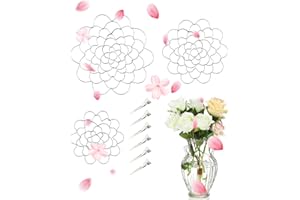 NARLANA Stainless Steel Floral Grid Organizer, Reusable Floral Grid for Vase – Durable Rust-Resistant Wire Mesh, 3 Sizes with Clips, Floral Grid Organizer for DIY Home, Wedding & Party Decor (Silver)