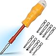 Lighted Insulated Screwdriver Set - Voltage Tester Screwdriver - 9 Piece with Insulated Grip 3 Phillips 3 Slotted and 2 Torx S2 Alloy Steel Tips - Electrician Tools Set for Electricians and Home DIY